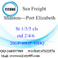 Mar de puerto de Shantou flete a Port Elizabeth